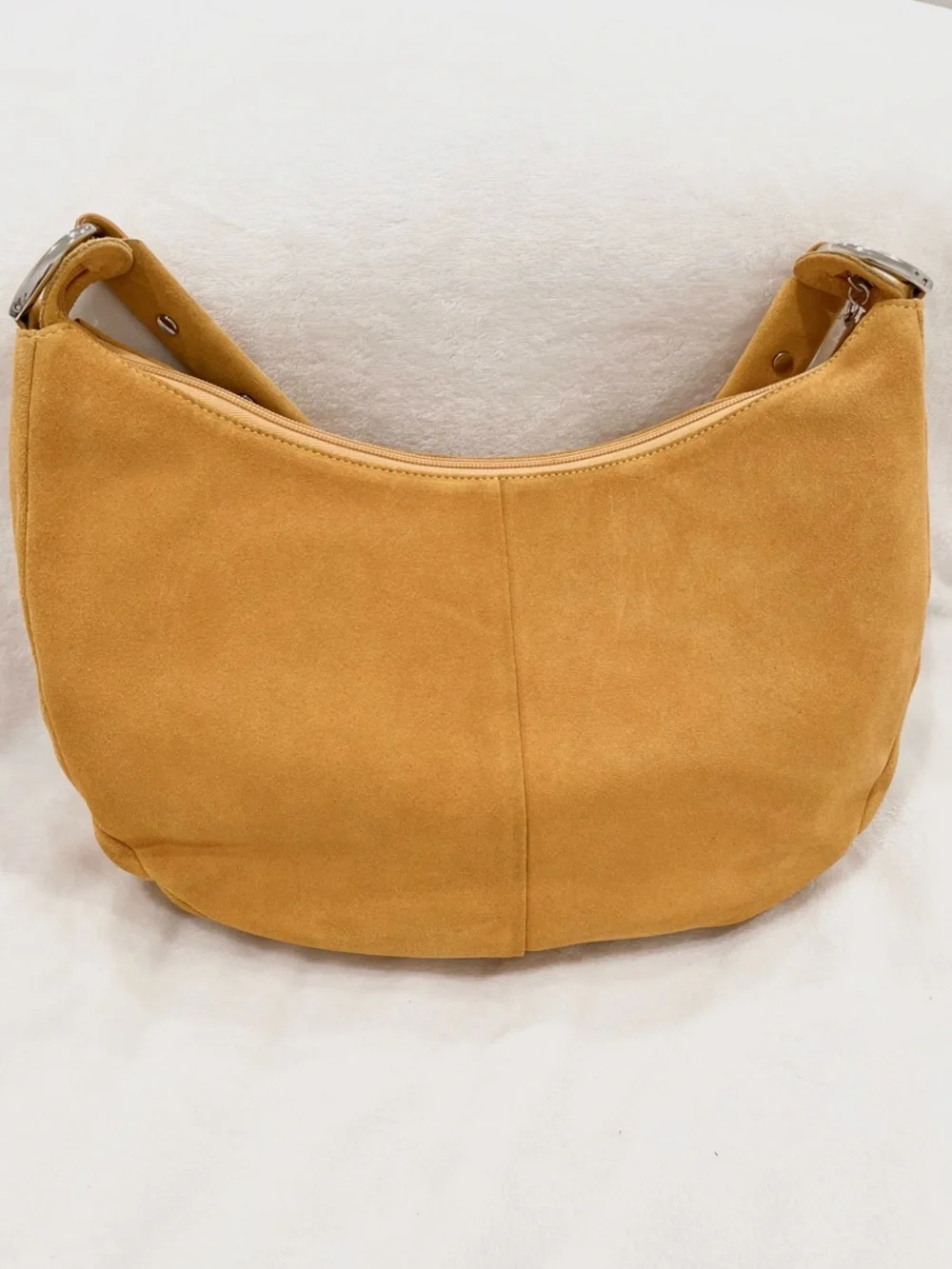 The Find Camel Suede Studded Shoulder Bag NWOT - Picture 6 of 12